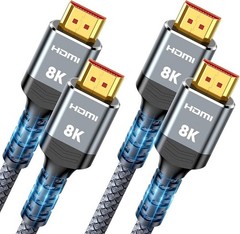 10K 8K HDMI 2.1 Cable 2-Pack 6.6FT, Highwings Certified 48Gbps Ultra High Speed