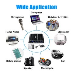 1600W Bluetooth Audio Power Amplifier, 4.1 Channel Support 2 Pairs Speakers 1…