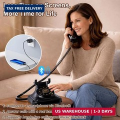 Bluetooth Retro Phone Wireless Landline Telephone Speakerphone Music for Home