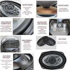 6×9-in 5-way Car Audio Coaxial Speakers: 1200W Max Watts Stereo Pair 6″ X 9″PAIR
