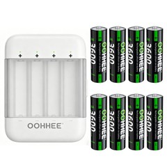 3600mWh 1.5V AA Lithium Rechargeable Batteries + Charging Storage Box 4/8/12/16x