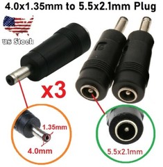 x3 Copper DC Power Connector 5.5mmx2.1mm Female to 4.0mmx1.35mm Male Adapter (G)