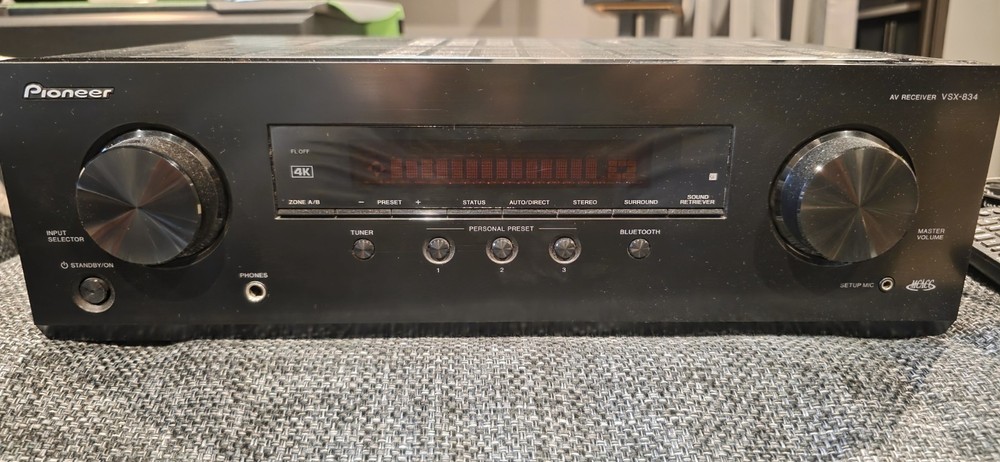Pioneer VSX-834 7.2 Audio/Video Receiver 4K Bluetooth HDMI TESTED