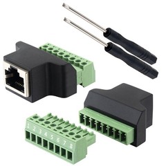 RJ45 Breakout Board Female to 8 Pin Screw Terminal Adapter 2 PCS Cat5/Cat6