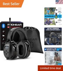 OSHA-Compliant Black Bluetooth Earmuffs – Hi-Fi Sound & 25dB Noise Reduction