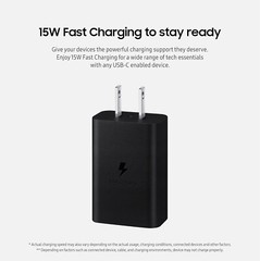 New OEM Samsung Fast Charging 15W USB Type-C Wall Charger with 3 FT USB-C Cable