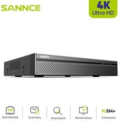 SANNCE 8CH 8MP NVR 4K PoE AI Motion Network Video Recorder for Security System