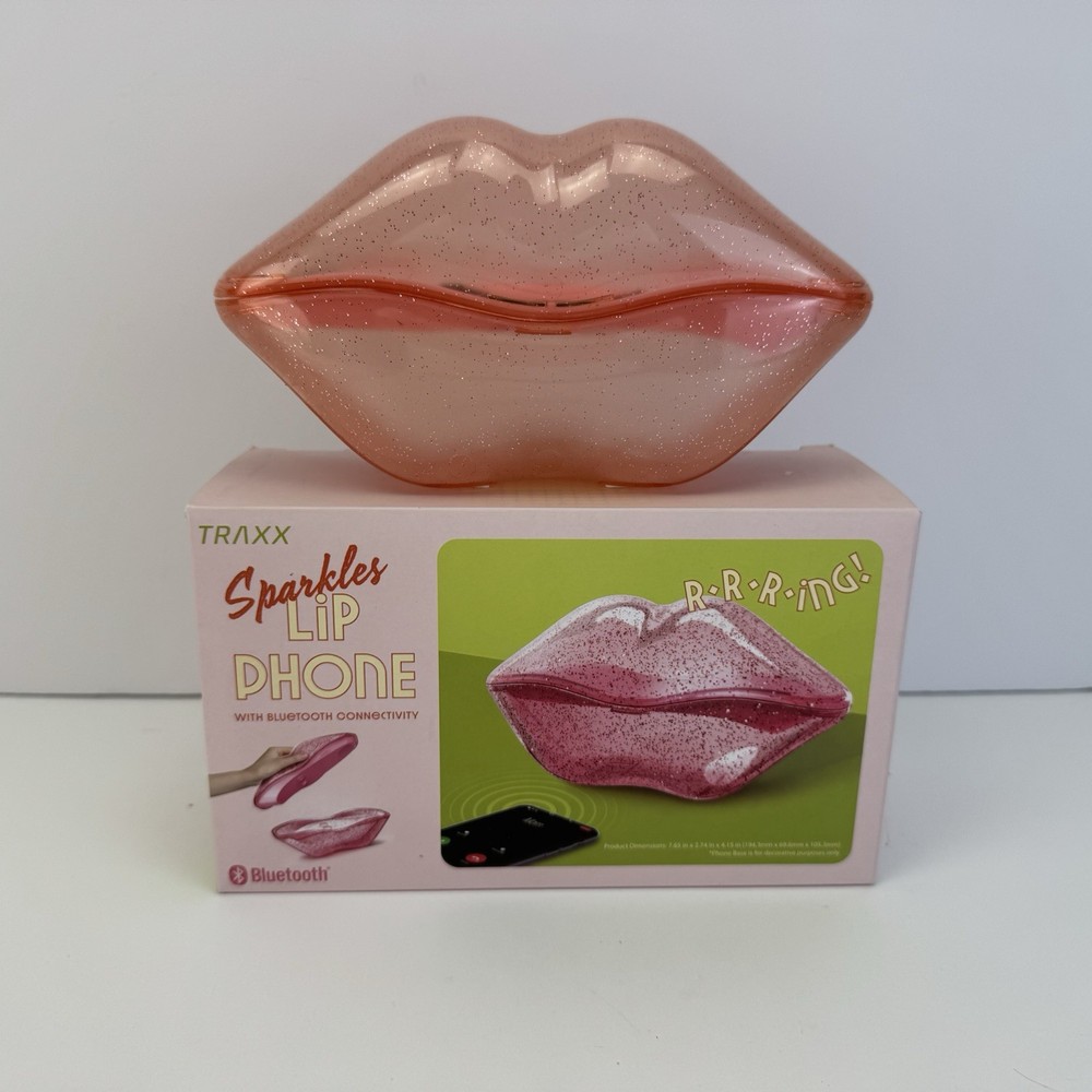 Lip Phone Bluetooth Receiver, Pink Wireless Retro Handset Open Box