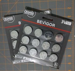 2x Bevigor Battery CR2450 Lithium 3V Coin Batteries 12 Packs – Mfg. Date 2024-11