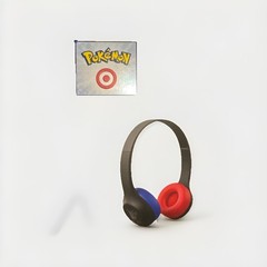Pokémon Headphones Black Blue Red Built-in Mic Target Exclusive