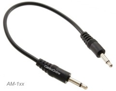 3.5mm Mono TS Male to Male Molded Shielded Black Audio Cable