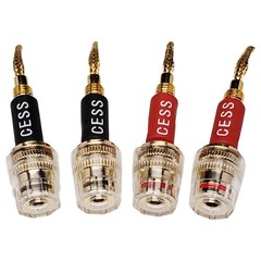 CESS-220 Pin Banana Plug to 4Mm Female Banana Jack Speaker Wire 4 Pack