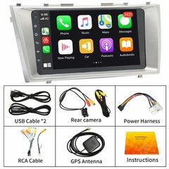For Toyota Camry 2007-2011 Android 15 Apple CarPlay Car Stereo Radio GPS +Camera