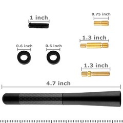 Universal Car Auto FM AM Radio Antenna Aerial Aluminum Alloy Carbon Fiber 4.7″