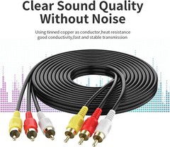 30 Feet 3-RCA (L + R + V) 3 RCA Male to 3 RCA Male Audio Video AV Cable Cord NEW