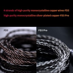 FiiO FD3 PRO Earphones Hi-Res 1DD In-Ear Monitors DLC Diamond Diaphragm (Black)