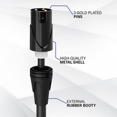 LyxPro Microphone 6 feet XLR Cable, Male to Female, 3 Pin Mic Cable, Green