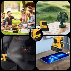 220W Portable Power Station For DeWalt 20V 5.0Ah Battery+Inverter 110V AC LED