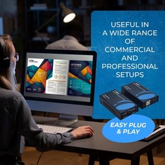 USB 2.0 Over Ethernet Extender Upto 330 Feet Power Over Cable, KVM