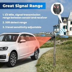 1/3 Mile Long Range Solar Driveway Alarms Wireless Outdoor Motion Sensors System