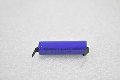 TENERGY 14500 LI-ION CYLINDRICAL FLAT TOP RECHARGEABLE BATTERY, TABS, (LOT OF 4)