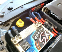 BIG 3 Upgrade 1/0 GAUGE Alternator Electrical BLUE BLACK Cable Wiring Combo Kit