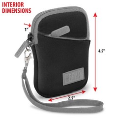 USA GEAR Neoprene MP3 Player Carrying Case – Belt Loop, Wrist Strap (Black)