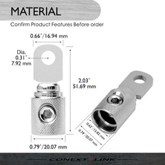 Conext Link RT0N-2 Set Screw Ring Terminal 2 Pack 1/0 Gauge, Nickel