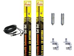 CB RADIO 2 FIRESTIK FL3 3FT BLACK ANTENNAS,18ft DUAL COAX, MOUNTS & SPRINGS