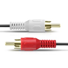 RCA Stereo Cable 2 Male To 2 Male Composite Audio Sound AV Dual Cord Red White