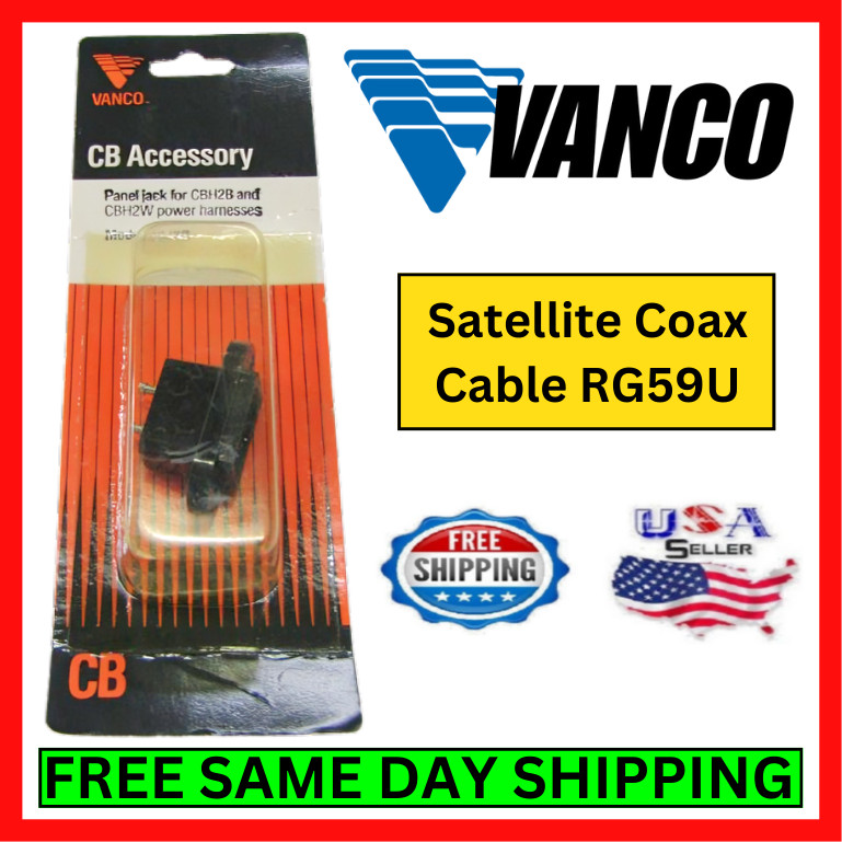 Vanco CBJ2B Panel jack for CBH2B & CBH2W Power Harnesses CB Radio Accessory Kit