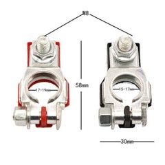 2 Car Battery Terminal Connector Top Post Positive Negative Heavy Duty Universal