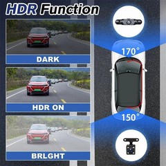 WiFi 360° 1080P Dash Cam Recorder 4 Channel Car Camera DVR Vehicle Video