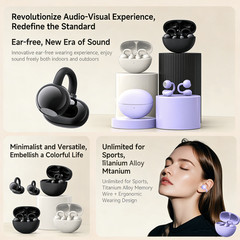 New Bluetooth 5.4 Wireless Earbuds Clip on Open Ear Listen in Comfort Headphone