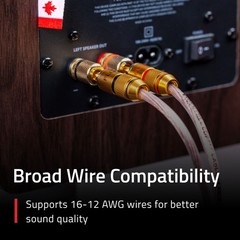 Fluance Banana Plug, 24K Gold-plated, 16 to 12 AWG speaker wire for Hi-Fi setup