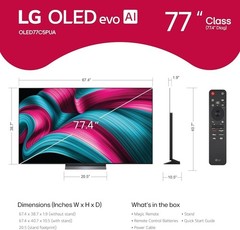 LG OLED77C5P 77 inch Class OLED evo AI C5 4K UHD HDR Smart TV – 2026 Model