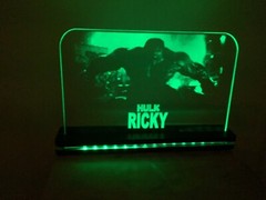 Custom Business Sign Edge Lit Acrylic Laser Engraved and Cut Sign 6″x6″ or 8″x10
