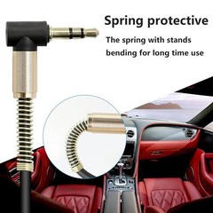 3.5mm Male to Male AUX Cable Cord L-Shaped Right Angle Car Audio Headphone Jack