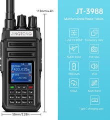 JT-3988 ham Radio Walkie Talkie 10Watt Handheld Dual Band Two Way radios Long…