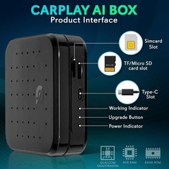 Pyle Wireless Carplay & Android System iA Box – 4GB RAM 64GB ROM (Black)