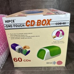 NEW Y2K CD & DVD Storage Box One Touch Sliding Door Holds 60 CD Baby Pink HIPCE