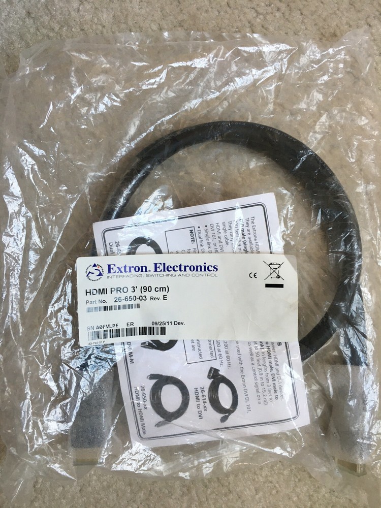 Extron 26-650-03 HDMI PRO Series 3ft/90cm Connector Cable