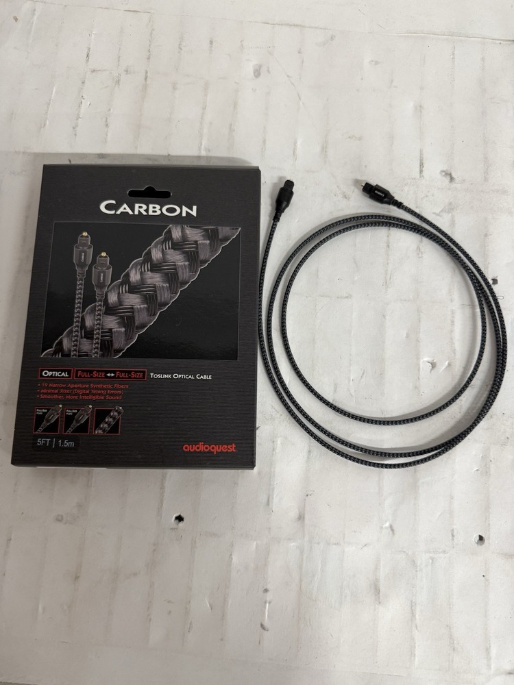Audioquest Carbon Optical Cable In Original Box 1.5m 5’ FREE SHIPPING