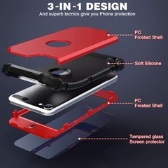 IDweel for iPod Touch 7th Generation Case with 2 Screen Protectors, Red