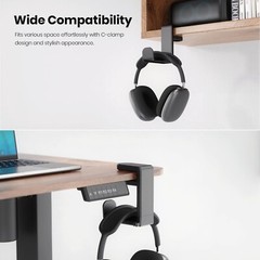 Rotating Headphone Stand Gaming Headset Holder Adjustable Under Desk Hanger Lot