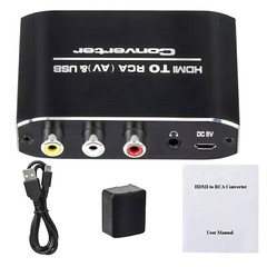 HDMI Input to RCA Output+3.5mm Audio Output HDMI to RCA Converter Adapter