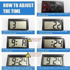 2 Pcs Mini Digital Clock Small Magnetic Car Dashboard Clocks St Color: black 2