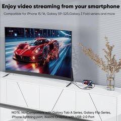 Short USB C to HDMI Cable 4K 1.5FT, Slim USBC Male Grey