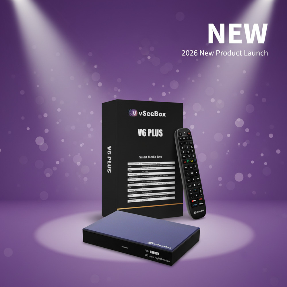 VseeBox V6 Plus 2026 Newest Model – Android 14 TV Box Voice Remote