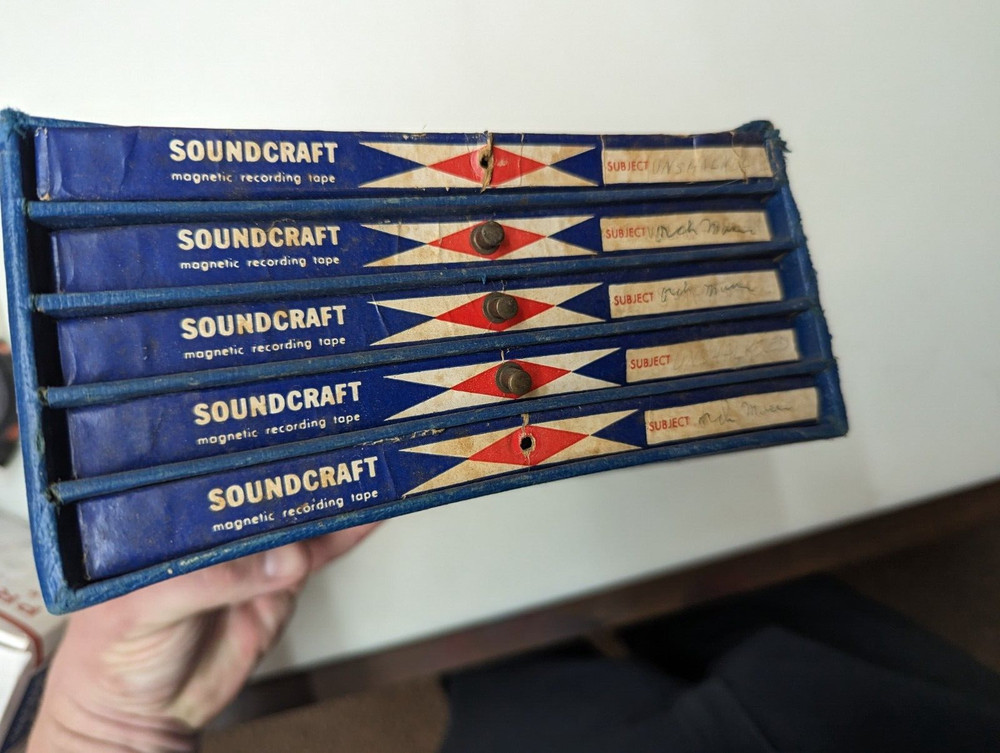 VINTAGE Teac Soundcraft Pullout Box Tray 5-Drawer Blue PARTS REPAIR USA